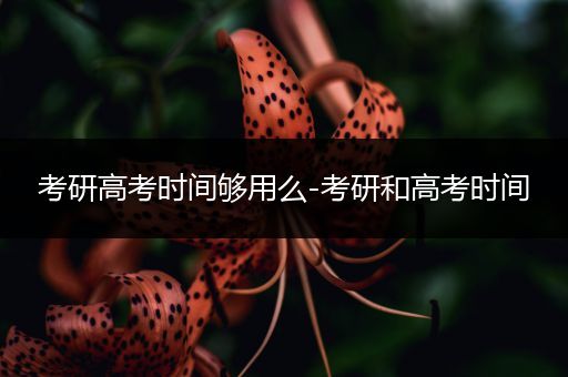 考研高考时间够用么-考研和高考时间
