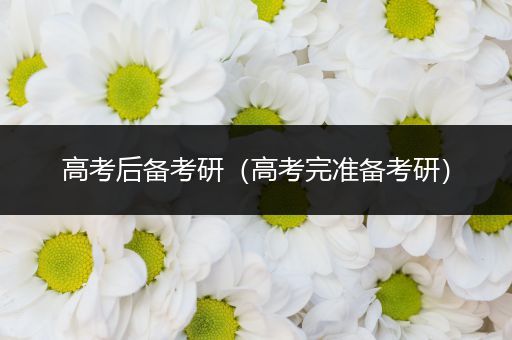 高考后备考研（高考完准备考研）