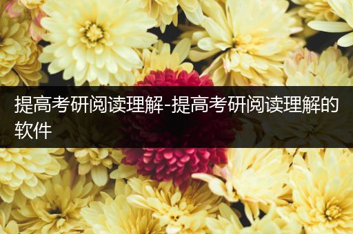 提高考研阅读理解-提高考研阅读理解的软件