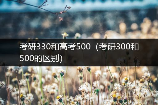 考研330和高考500（考研300和500的区别）