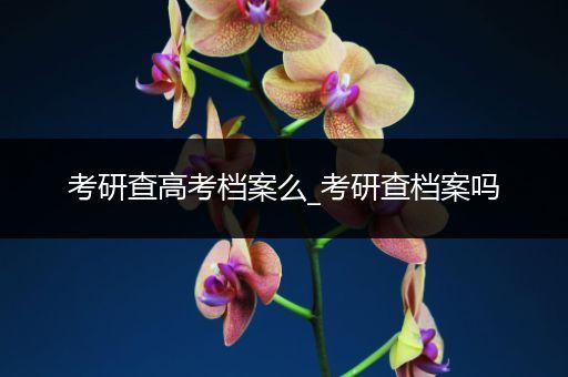 考研查高考档案么_考研查档案吗