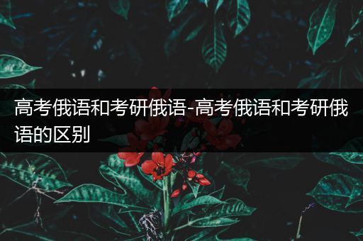 高考俄语和考研俄语-高考俄语和考研俄语的区别