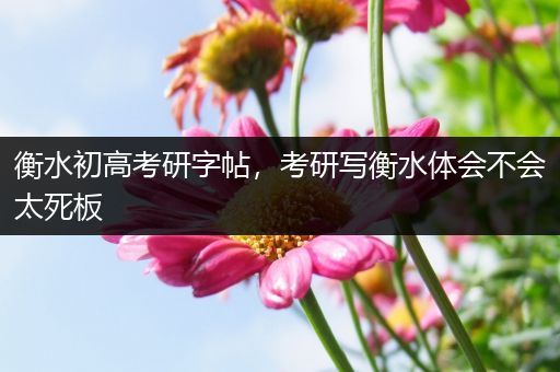 衡水初高考研字帖，考研写衡水体会不会太死板