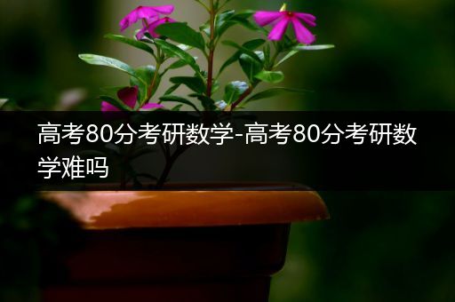 高考80分考研数学-高考80分考研数学难吗