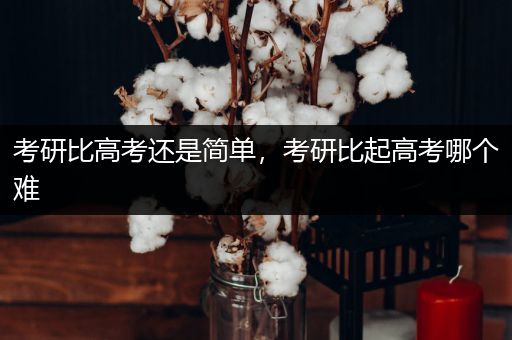 考研比高考还是简单，考研比起高考哪个难