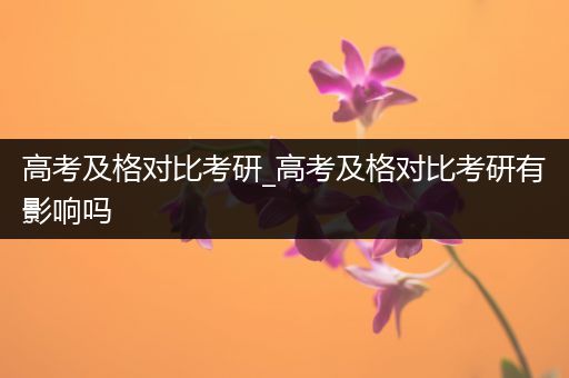 高考及格对比考研_高考及格对比考研有影响吗
