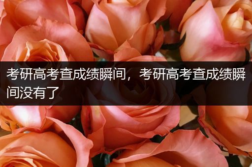 考研高考查成绩瞬间，考研高考查成绩瞬间没有了