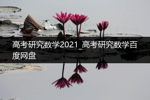 高考研究数学2021_高考研究数学百度网盘