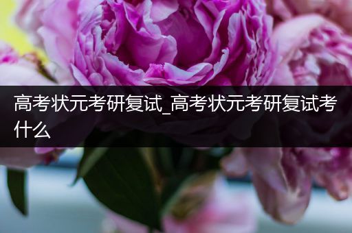 高考状元考研复试_高考状元考研复试考什么