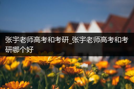 张宇老师高考和考研_张宇老师高考和考研哪个好