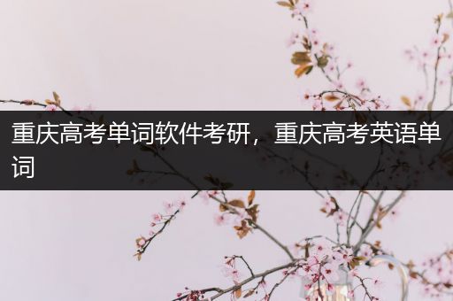 重庆高考单词软件考研，重庆高考英语单词