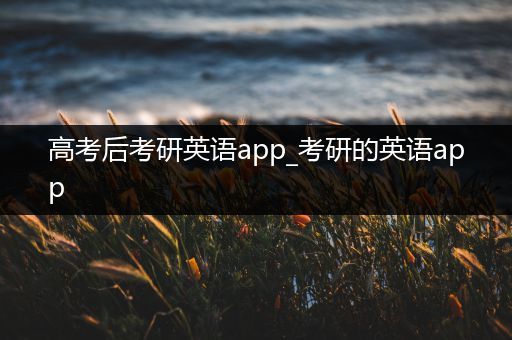 高考后考研英语app_考研的英语app