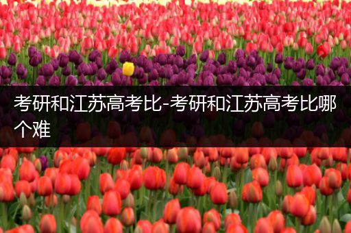 考研和江苏高考比-考研和江苏高考比哪个难