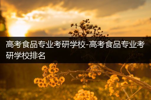 高考食品专业考研学校-高考食品专业考研学校排名