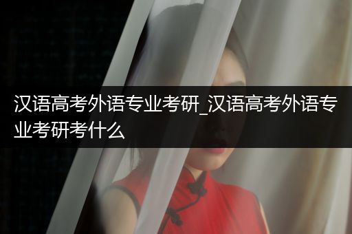 汉语高考外语专业考研_汉语高考外语专业考研考什么