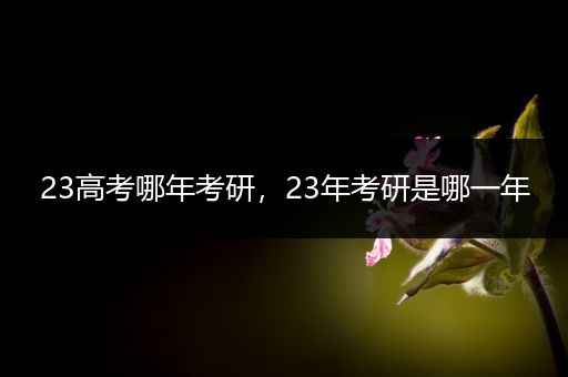 23高考哪年考研，23年考研是哪一年