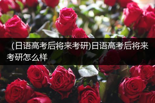 （日语高考后将来考研)日语高考后将来考研怎么样