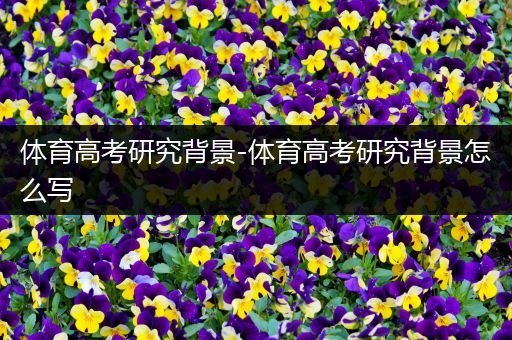 体育高考研究背景-体育高考研究背景怎么写