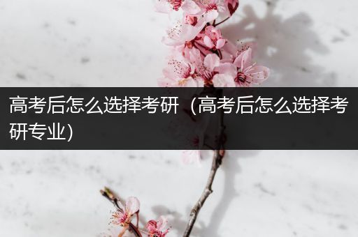 高考后怎么选择考研（高考后怎么选择考研专业）