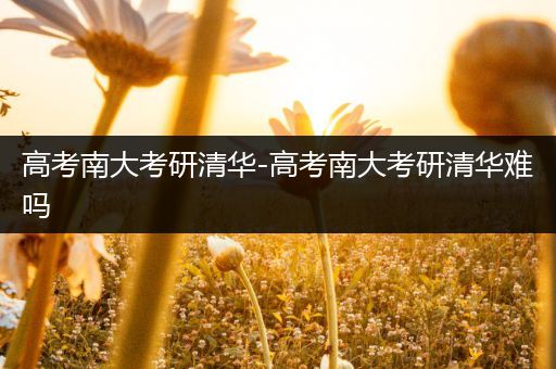 高考南大考研清华-高考南大考研清华难吗