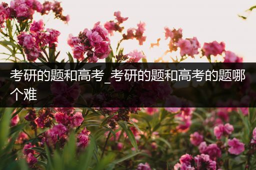 考研的题和高考_考研的题和高考的题哪个难