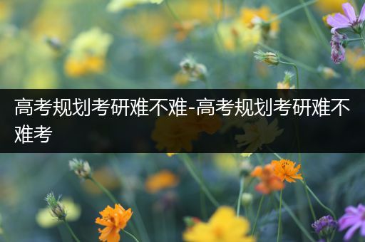 高考规划考研难不难-高考规划考研难不难考