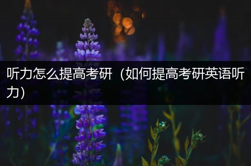 听力怎么提高考研（如何提高考研英语听力）