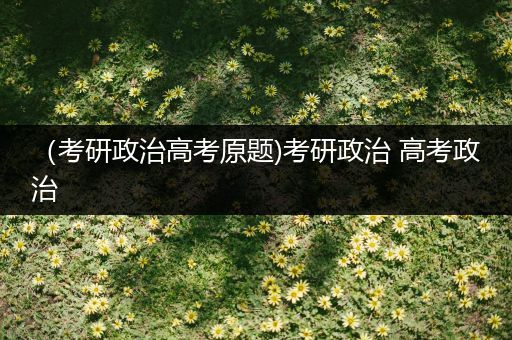 （考研政治高考原题)考研政治 高考政治