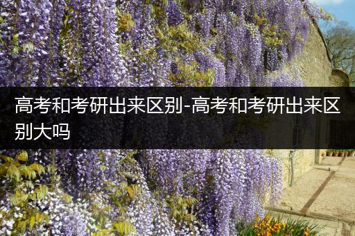 高考和考研出来区别-高考和考研出来区别大吗