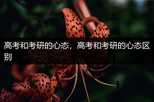 高考和考研的心态，高考和考研的心态区别
