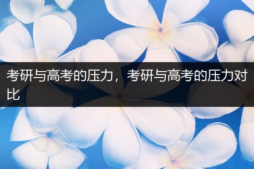 考研与高考的压力，考研与高考的压力对比