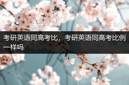 考研英语同高考比，考研英语同高考比例一样吗