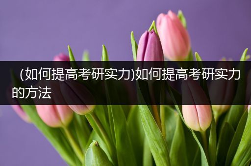 （如何提高考研实力)如何提高考研实力的方法