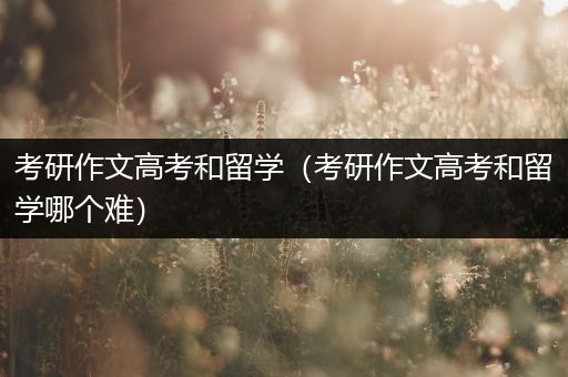 考研作文高考和留学（考研作文高考和留学哪个难）