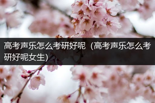 高考声乐怎么考研好呢（高考声乐怎么考研好呢女生）