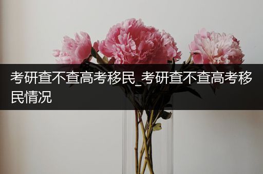 考研查不查高考移民_考研查不查高考移民情况