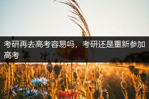 考研再去高考容易吗，考研还是重新参加高考